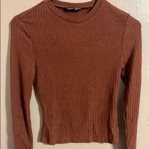 Shein Brown Long sleeve Xs . Never worn .